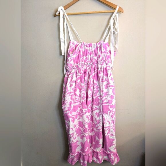 Peter Som Pink Floral Midi Dress Size 8 - Picture 8 of 8